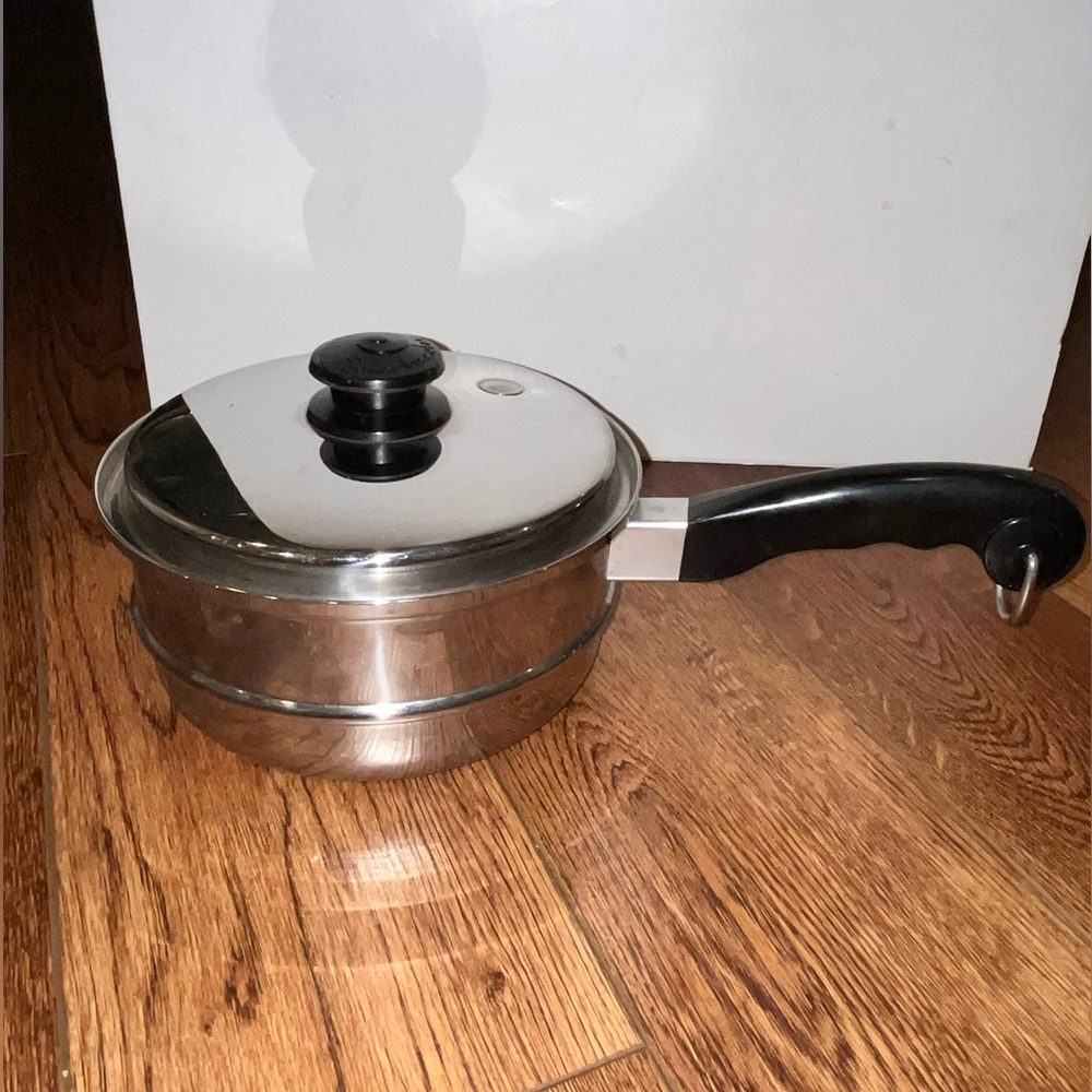 SaladMaster 8" Stainless Steel Steamer Insert Pan/ Pot Strainer w Vapo Lid